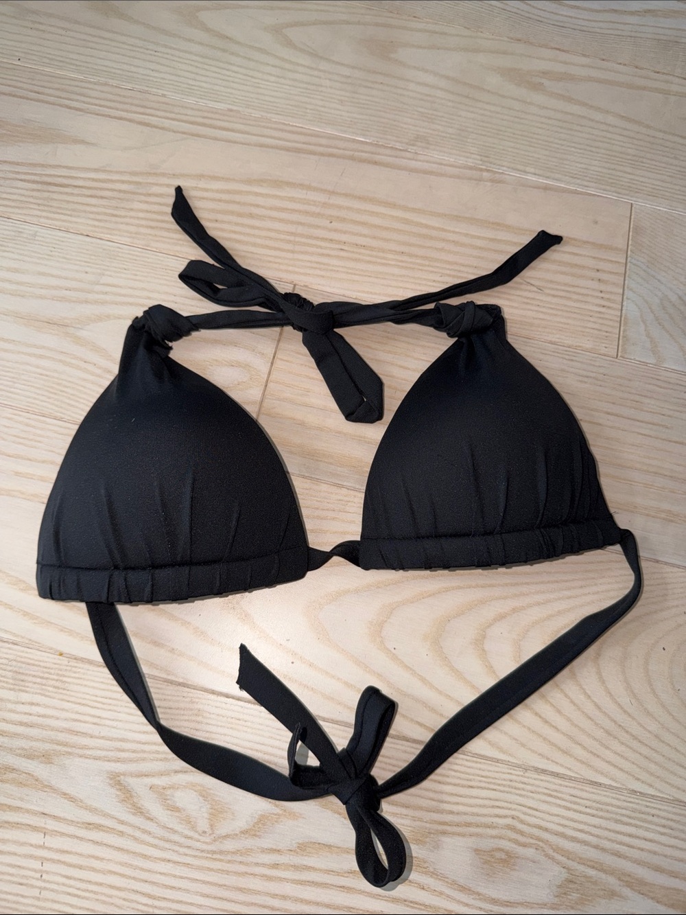 H&M Black Triangle Tie-Back Bikini Top
